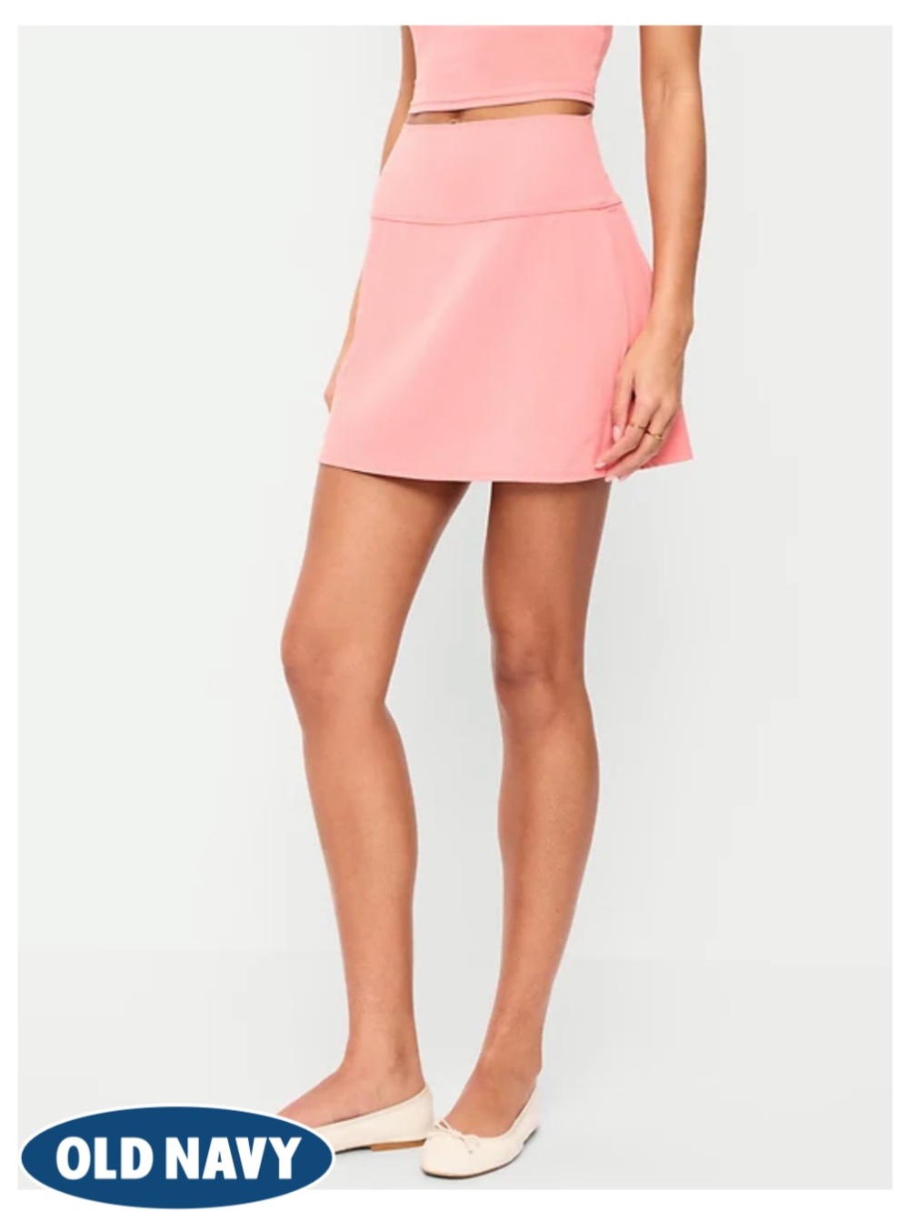Old Navy Extra High-Waisted StudioSmooth Skort. Large. Salmon. NWT